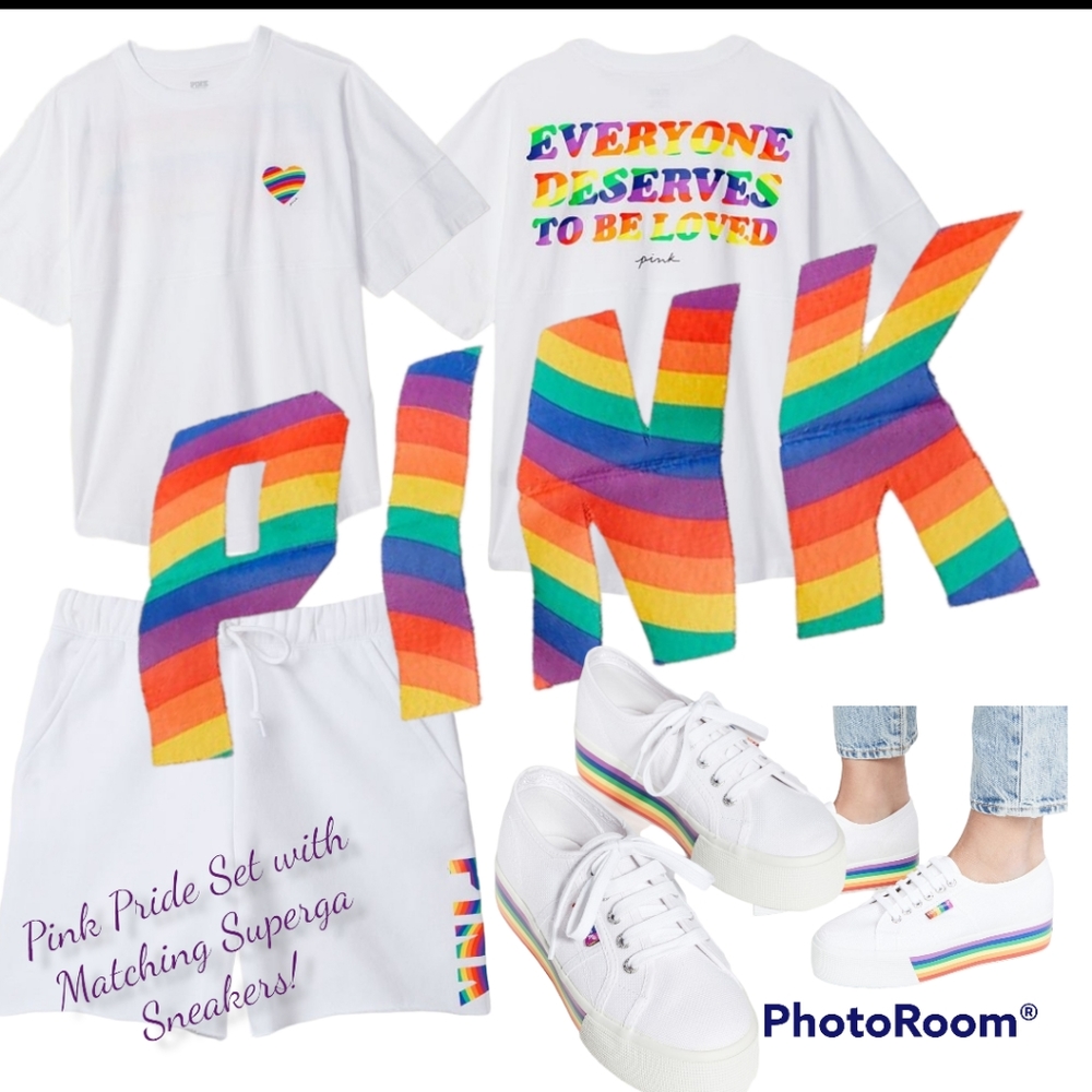 VS Pink Pride Set w/ Matching Superga Sneakers 🏳️‍🌈